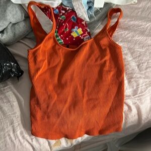 neon orange tank top